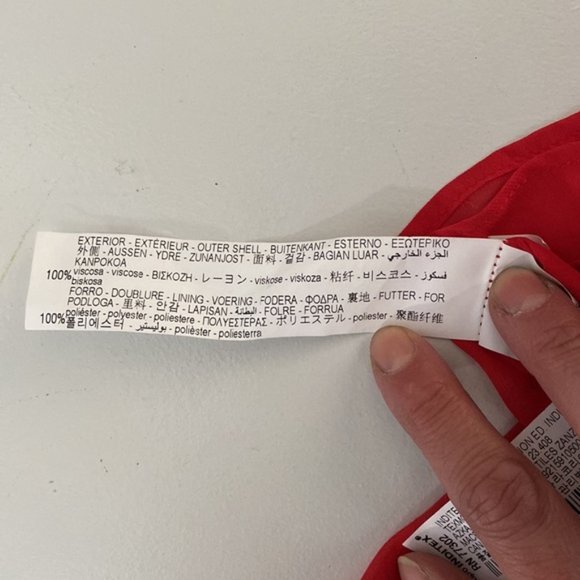 Zara Neck Tie Red Floral Long Sleeve Dress Size XS - Picture 9 of 10